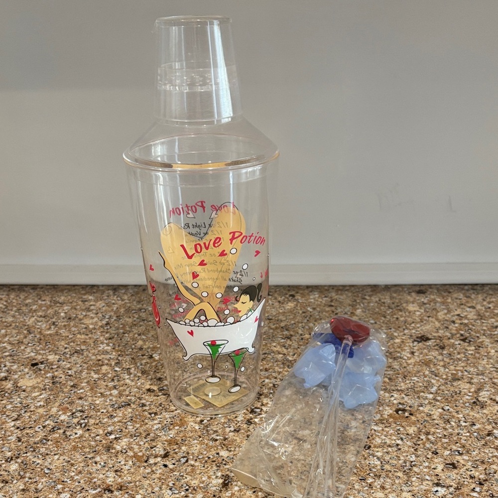 Love Potion Clear Cocktail Shaker - clear and multicolored Accent